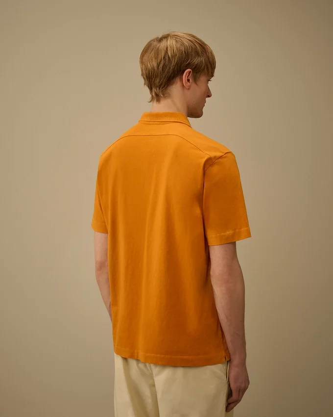 1020 Jersey kortärmad polotröja med halv dragkedja