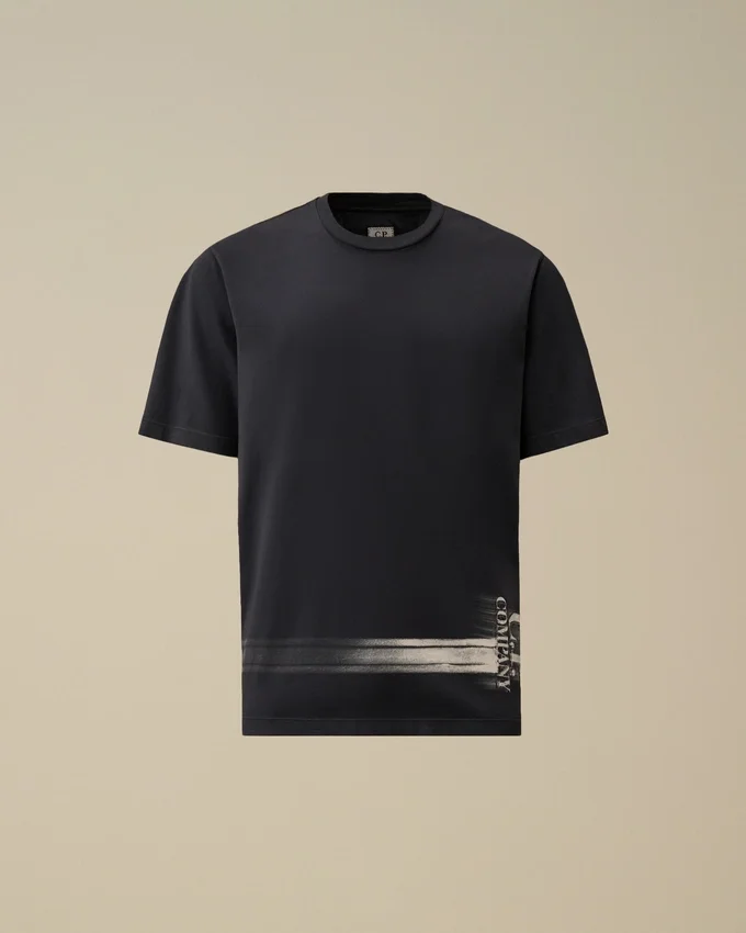 24/1 jersey-skjorta med korta ärmar och logotyp nedtill