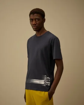24/1 jersey-skjorta med korta ärmar och logotyp nedtill