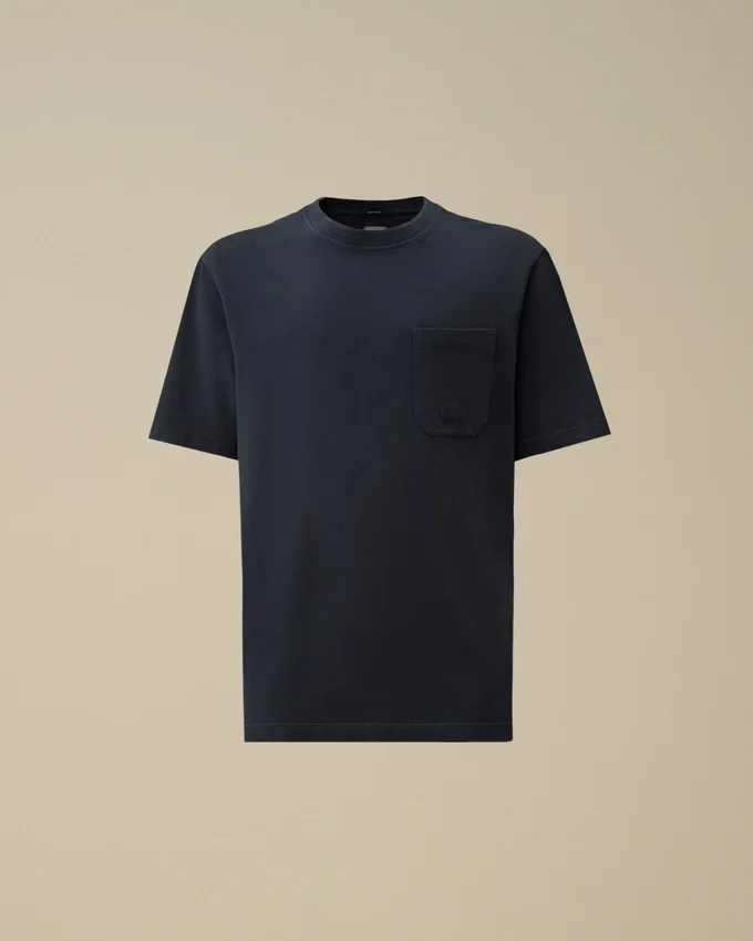 24/1 kortärmad T-shirt i pigmentfärgad piqué