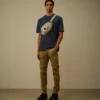 24/1 kortärmad T-shirt i pigmentfärgad piqué