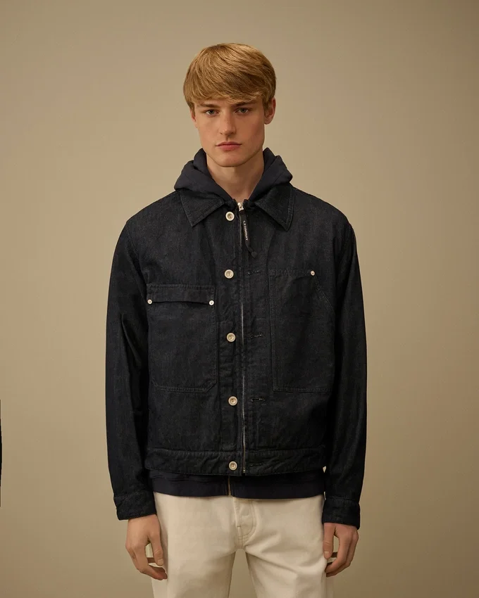 3/1-denimjacka med dragkedja