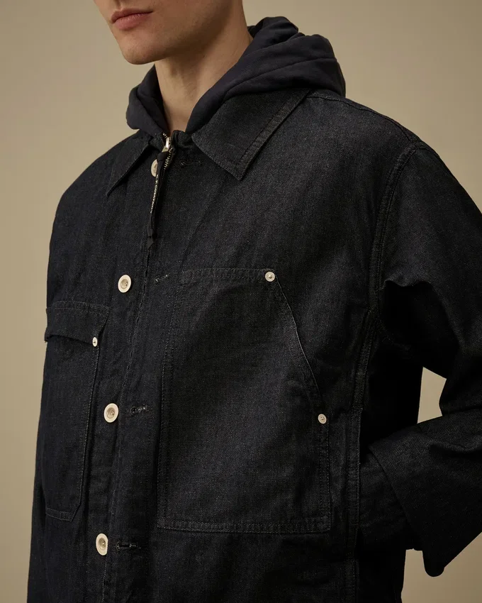 3/1-denimjacka med dragkedja