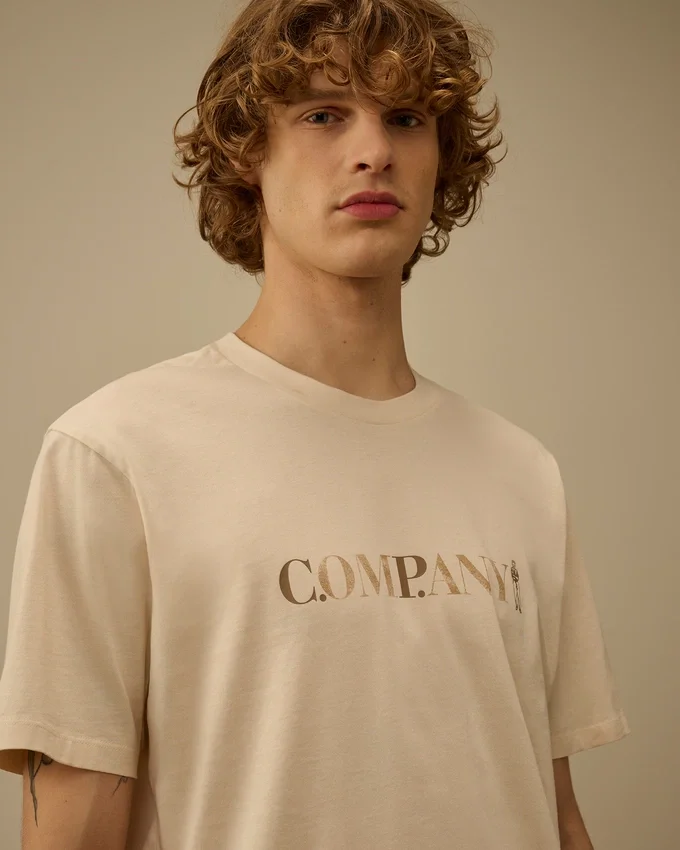 30/1 Jersey kortärmad T-shirt med logotyp på bröstet