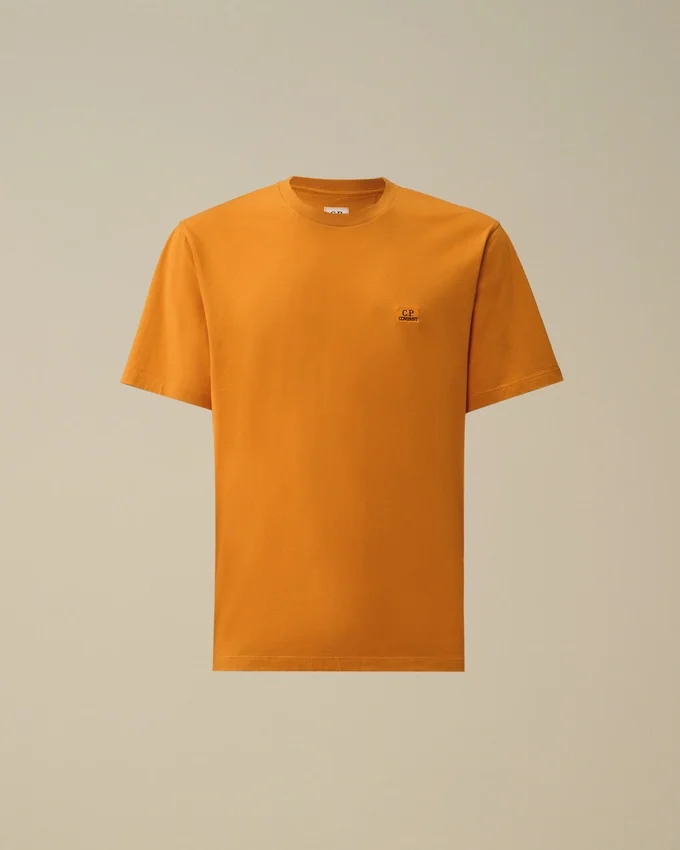 30/1 jersey-skjorta med korta ärmar och logotyp-patch