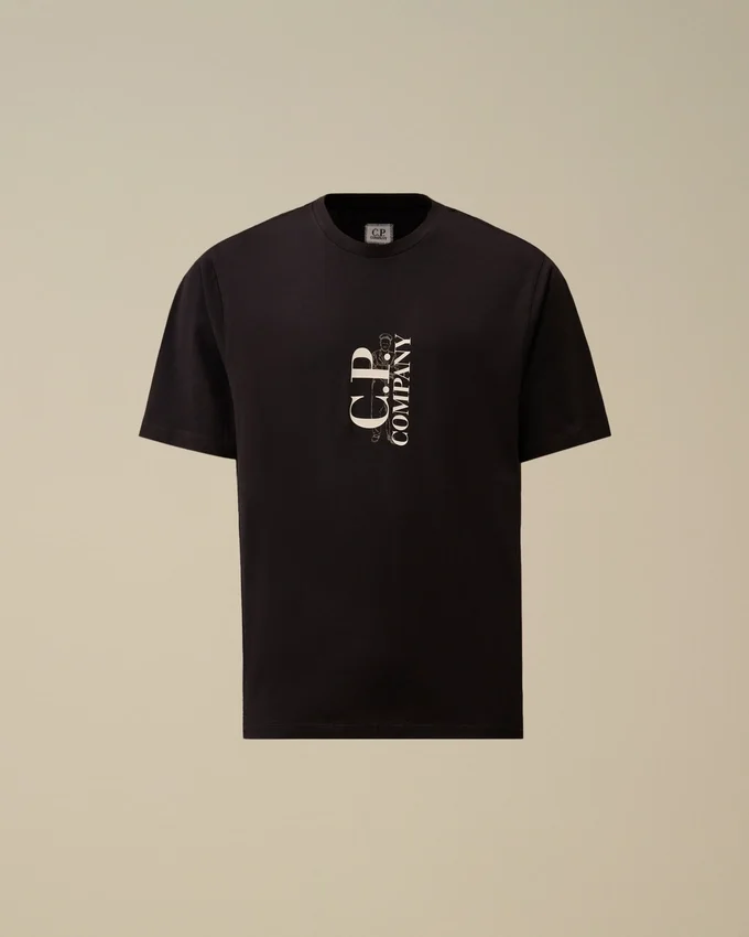 30/1 jersey-skjorta med korta ärmar och tryck