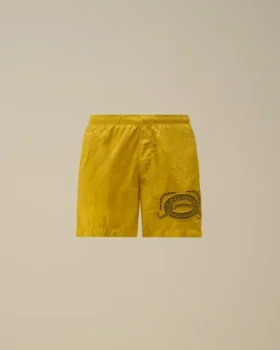 Badshorts med broderat Eco-Chrome-R-motiv