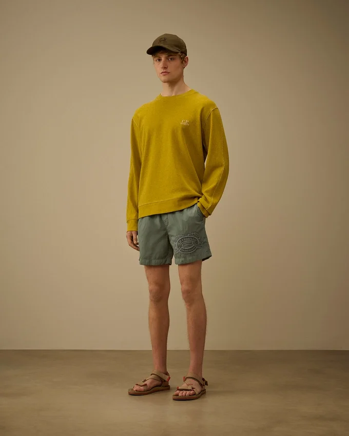 Badshorts med broderat Eco-Chrome-R-motiv