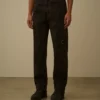 Cargo-byxor i stretch-satin med normal passform