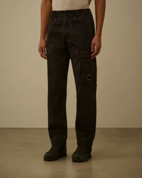 Cargo-byxor i stretch-satin med normal passform