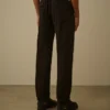 Cargo-byxor i stretch-satin med normal passform