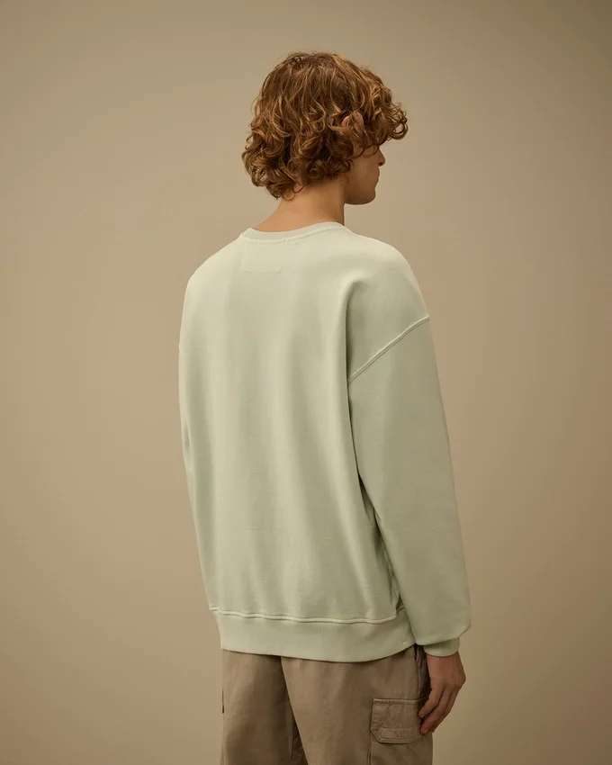 Diagonal Fleece Boxy Logo-Sweatshirt med rund hals