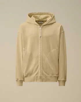 Diagonal fleece-Sweatshirt med huva och boxig passform