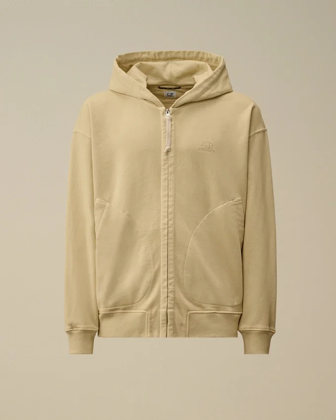 Diagonal fleece-Sweatshirt med huva och boxig passform