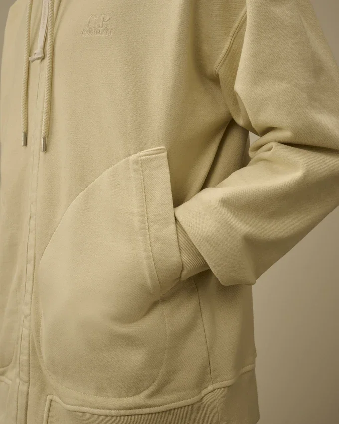 Diagonal fleece-Sweatshirt med huva och boxig passform