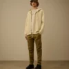 Diagonal fleece-Sweatshirt med huva och boxig passform