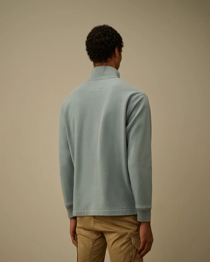 Diagonal Raised Fleece-Sweatshirt med halv dragkedja