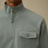 Diagonal Raised Fleece-Sweatshirt med halv dragkedja