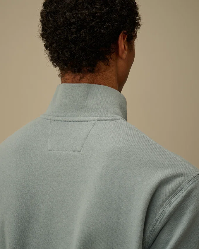Diagonal Raised Fleece-Sweatshirt med halv dragkedja