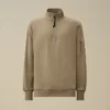 Diagonal Raised Fleece-Sweatshirt med halv dragkedja och Lens-motiv
