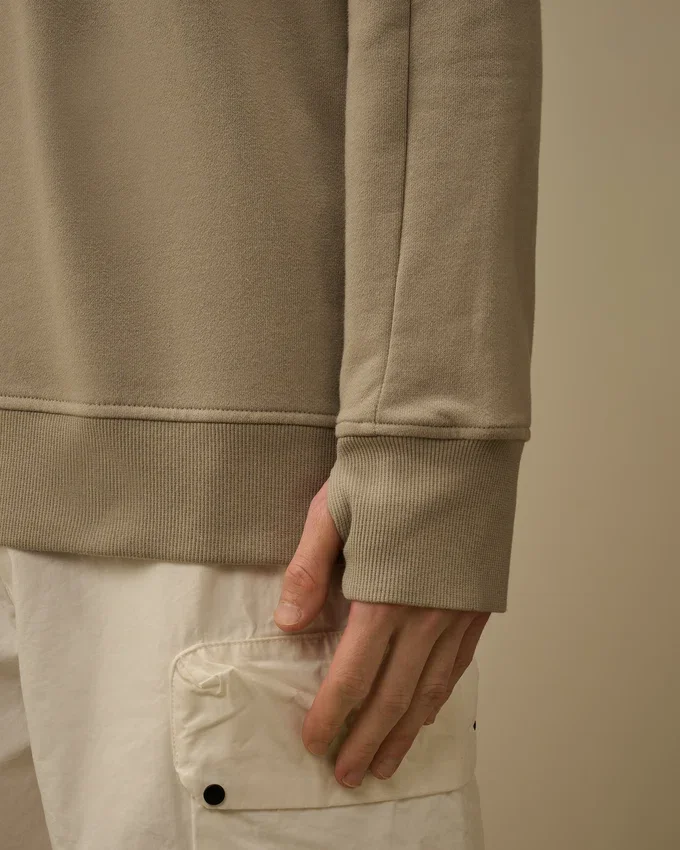 Diagonal Raised Fleece-Sweatshirt med halv dragkedja och Lens-motiv