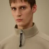 Diagonal Raised Fleece-Sweatshirt med halv dragkedja och Lens-motiv