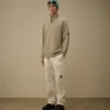 Diagonal Raised Fleece-Sweatshirt med halv dragkedja och Lens-motiv