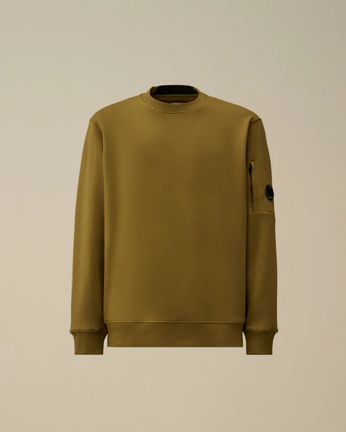 Diagonal Raised Fleece-Sweatshirt med rund hals och Lens-glasögon