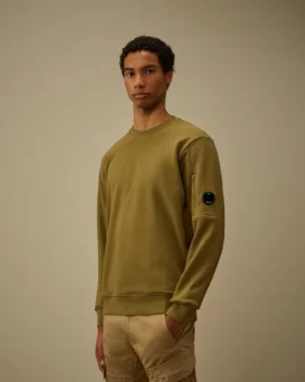 Diagonal Raised Fleece-Sweatshirt med rund hals och Lens-glasögon