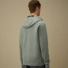 Diagonal Raised Fleece Zip Hooded Lens Sweatshirt