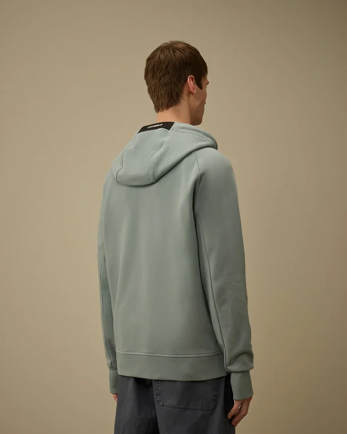 Diagonal Raised Fleece Zip Hooded Lens Sweatshirt