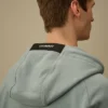 Diagonal Raised Fleece Zip Hooded Lens Sweatshirt