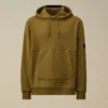 Diagonal upphöjd fleece-Sweatshirt med huva