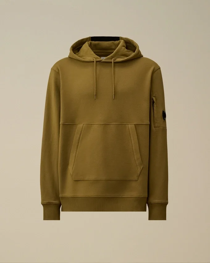 Diagonal upphöjd fleece-Sweatshirt med huva