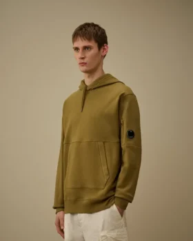 Diagonal upphöjd fleece-Sweatshirt med huva