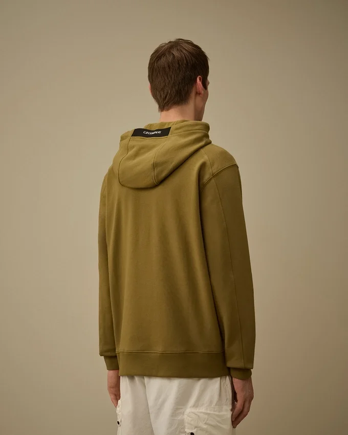 Diagonal upphöjd fleece-Sweatshirt med huva