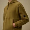 Diagonal upphöjd fleece-Sweatshirt med huva