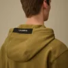Diagonal upphöjd fleece-Sweatshirt med huva