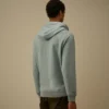Diagonal upphöjd fleece-Sweatshirt med huva och dragkedja
