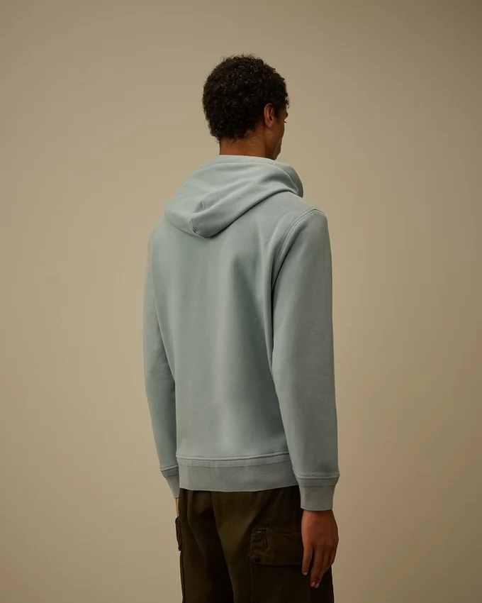 Diagonal upphöjd fleece-Sweatshirt med huva och dragkedja