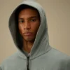 Diagonal upphöjd fleece-Sweatshirt med huva och dragkedja
