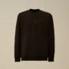 Diagonal upphöjd fleece-Sweatshirt med rund hals