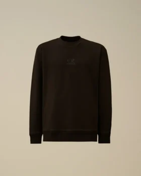 Diagonal upphöjd fleece-Sweatshirt med rund hals