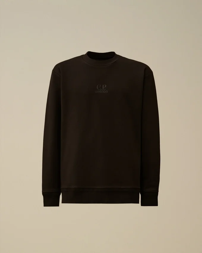 Diagonal upphöjd fleece-Sweatshirt med rund hals