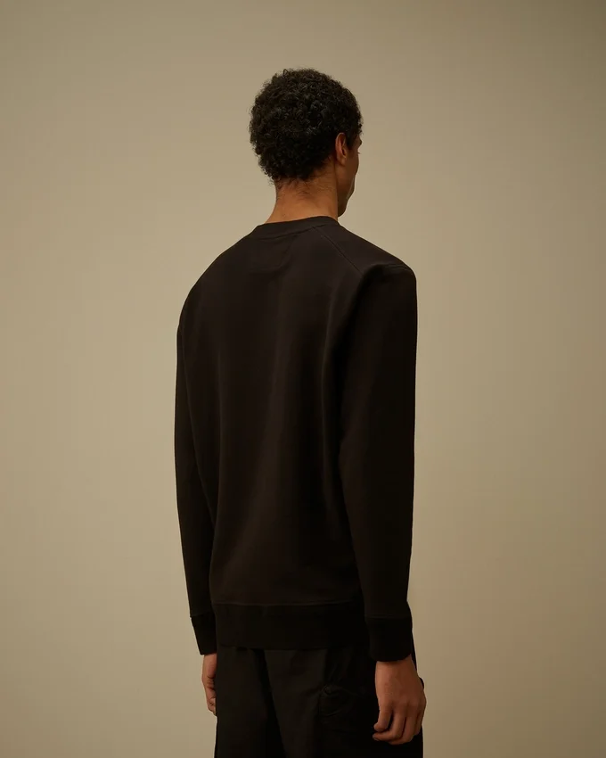 Diagonal upphöjd fleece-Sweatshirt med rund hals