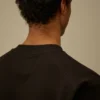 Diagonal upphöjd fleece-Sweatshirt med rund hals