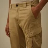 Ergonomiska cargobyxor i stretchsatäng med logotyp