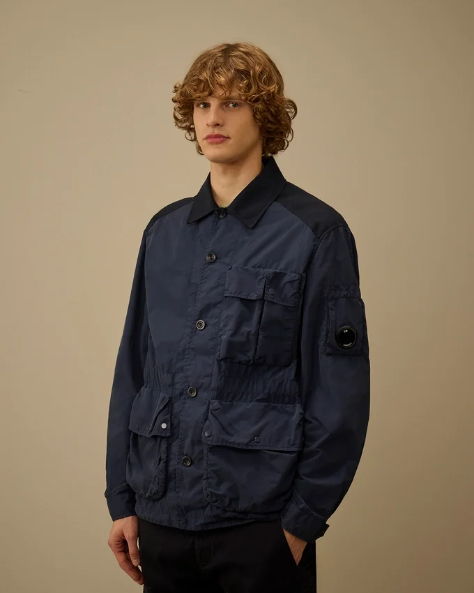 Flatt Nylon Mixed Button Lens-jacka