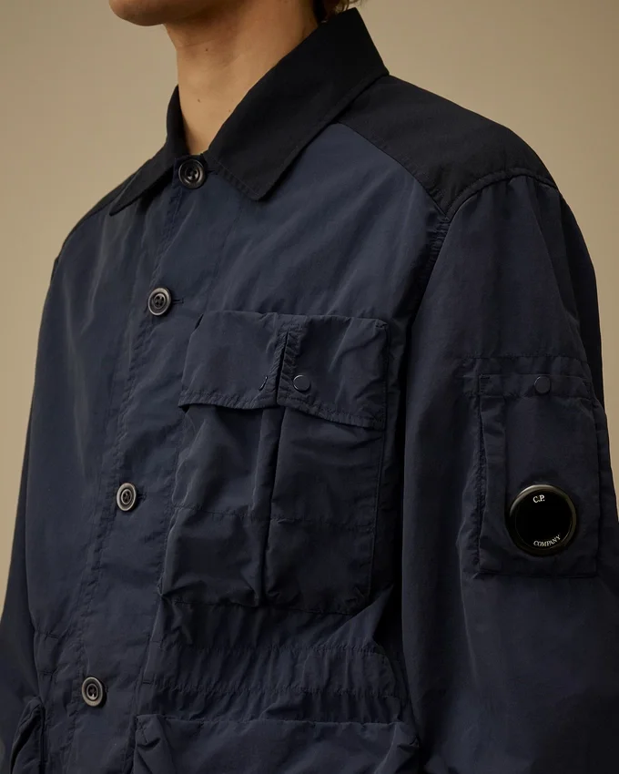 Flatt Nylon Mixed Button Lens-jacka