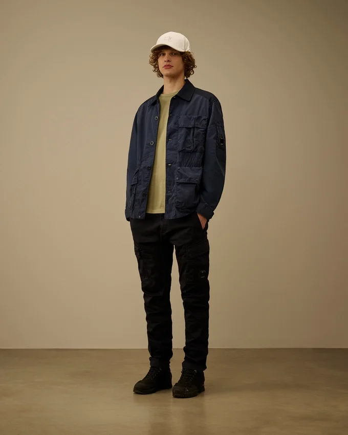 Flatt Nylon Mixed Button Lens-jacka